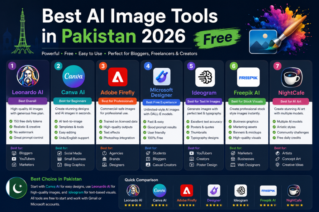 Best AI Image Tools in Pakistan 2026 Free