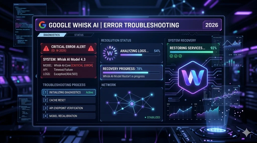 Google Whisk AI Application Error Fix 2026 — Step-by-step troubleshooting guide for all common Whisk AI errors