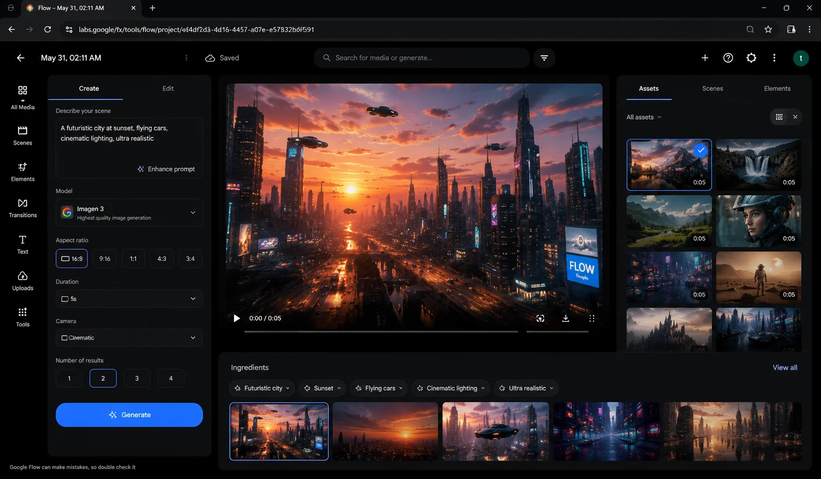Google Flow AI features 2026 — image generation video SceneBuilder and Ingredients