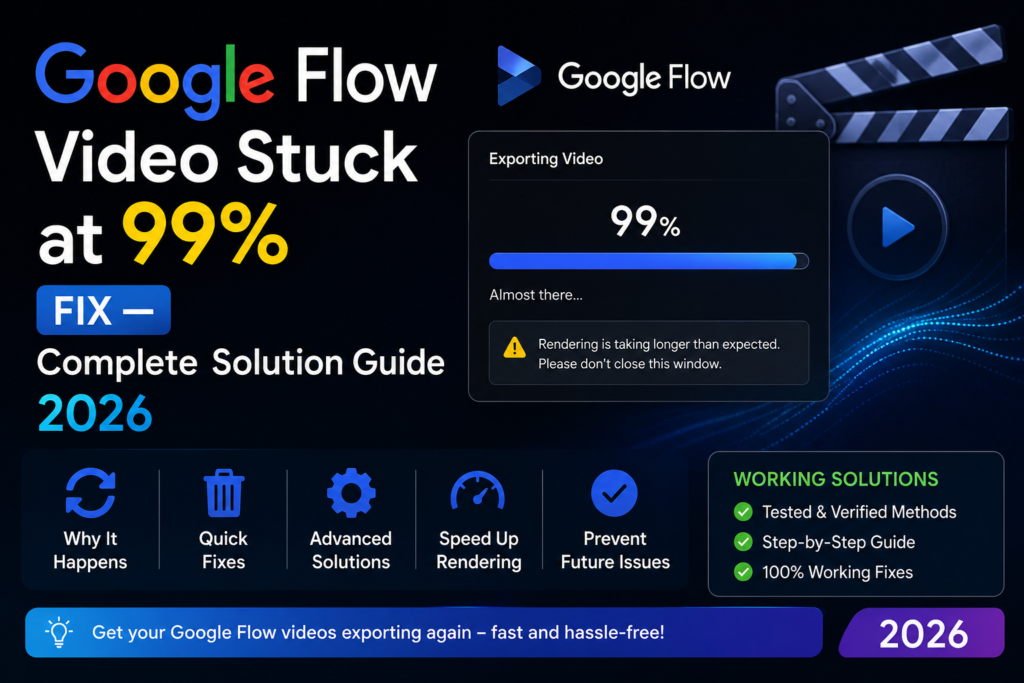 Google Flow Video Stuck at 99% Fix — Complete Solution Guide 2026