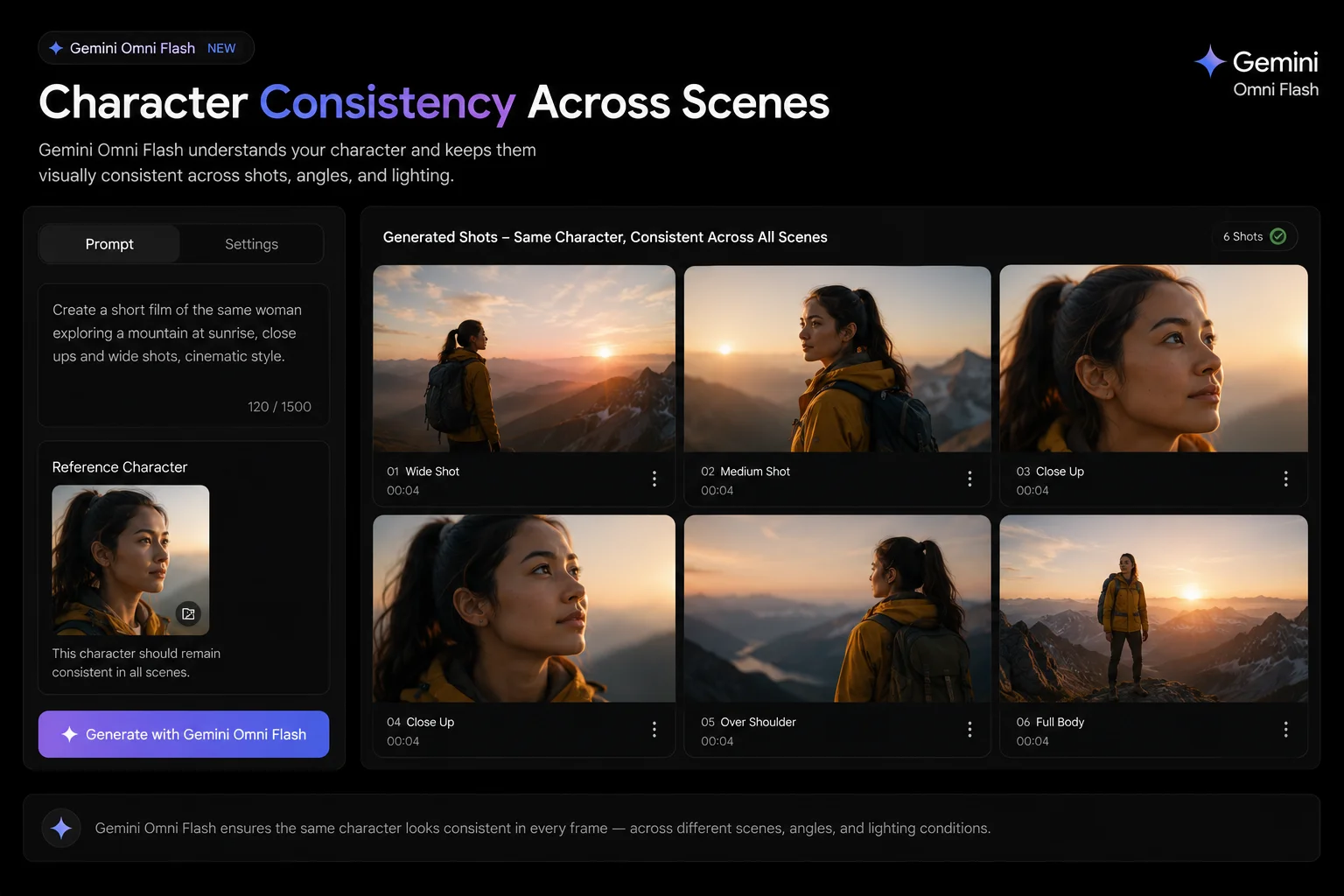 Gemini Omni Flash character consistency feature in Google Flow AI video generation 2026