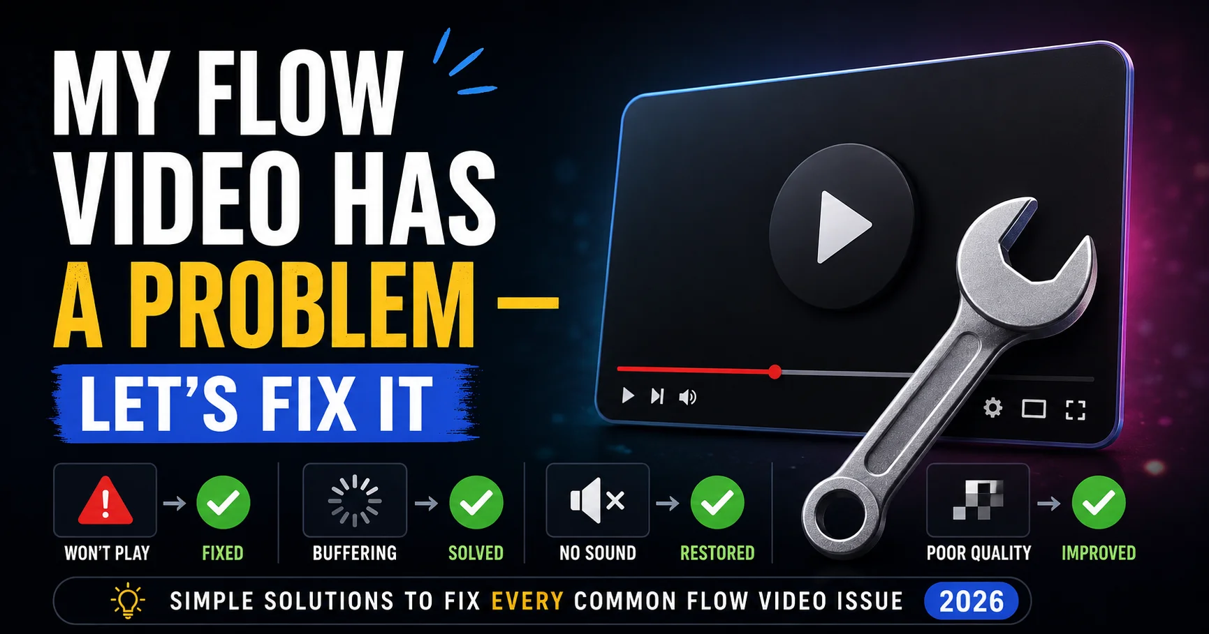 I have a flow video how can I fix it 2026 showing common video problems and solutions